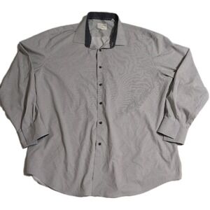 CON.STRUCT Men's XXXL Stretch Button Up Shirt Gray‎ Micro Dot